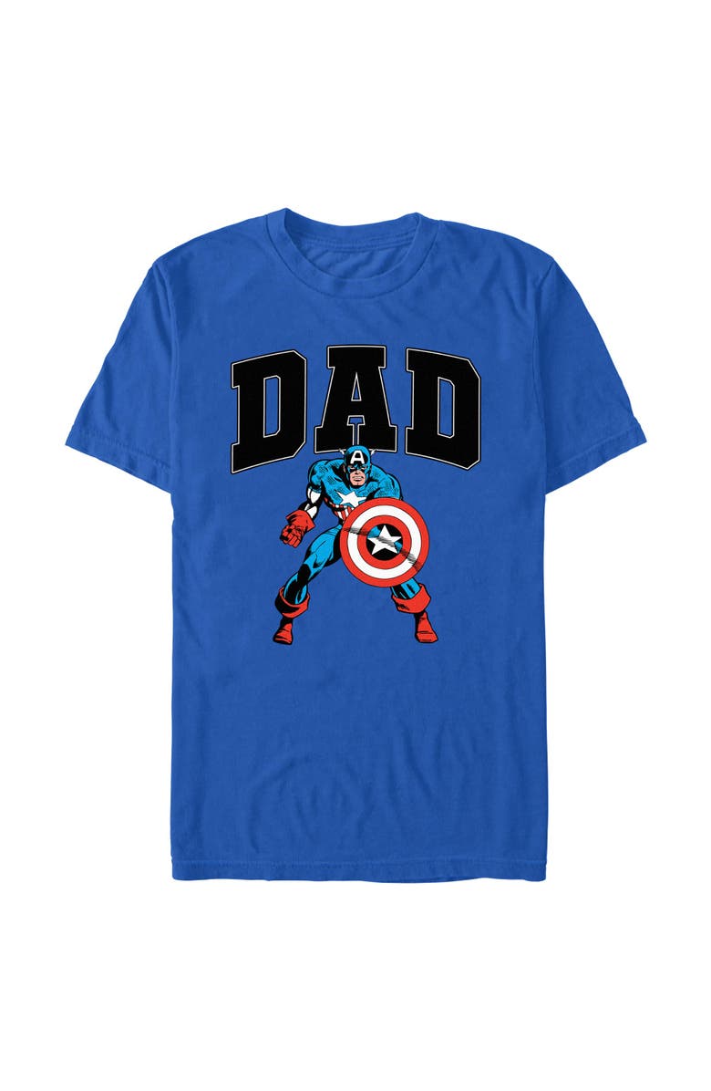 Marvel Men's Marvel Dad Is My Captain America Graphic T-Shirt, Main, color, Royal Blue