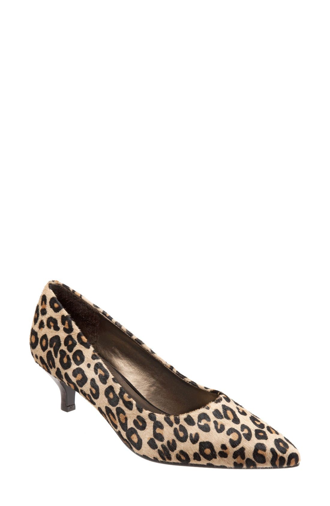 'Paulina' Leather Pump, Main, color, DARK TAN LEOPARD