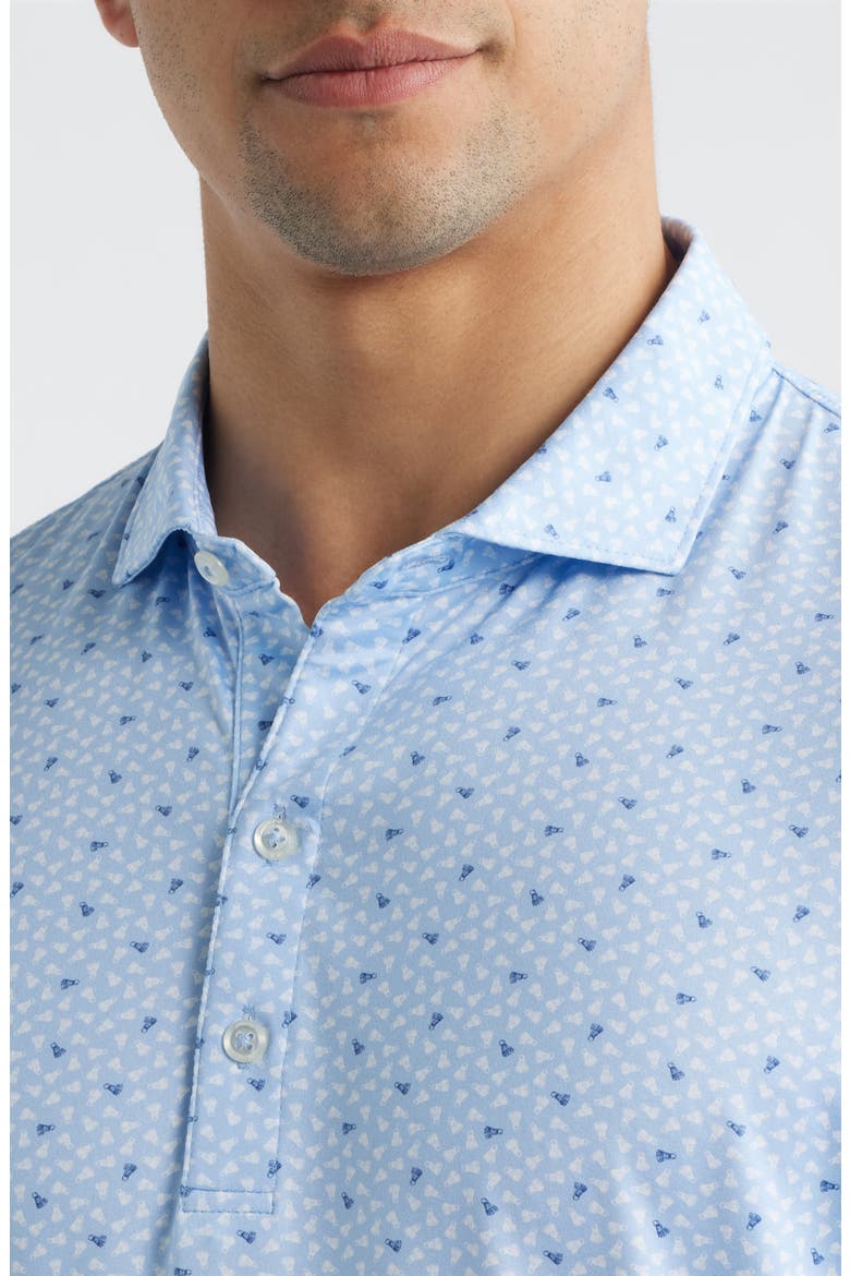 Backcourt Shuttlecock Print Featherweight Performance Polo, Alternate, color, KONA