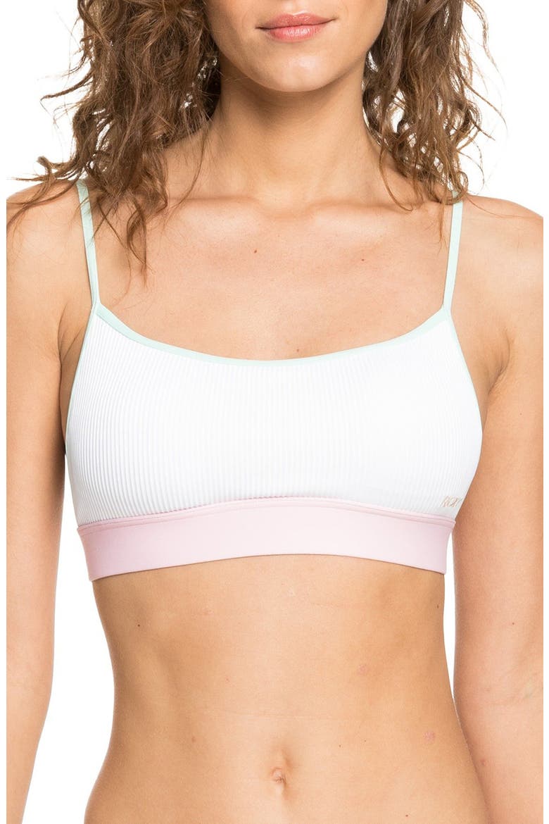 Pastel Surf Bralette Bikini Top, Main, color, BRIGHT WHITE