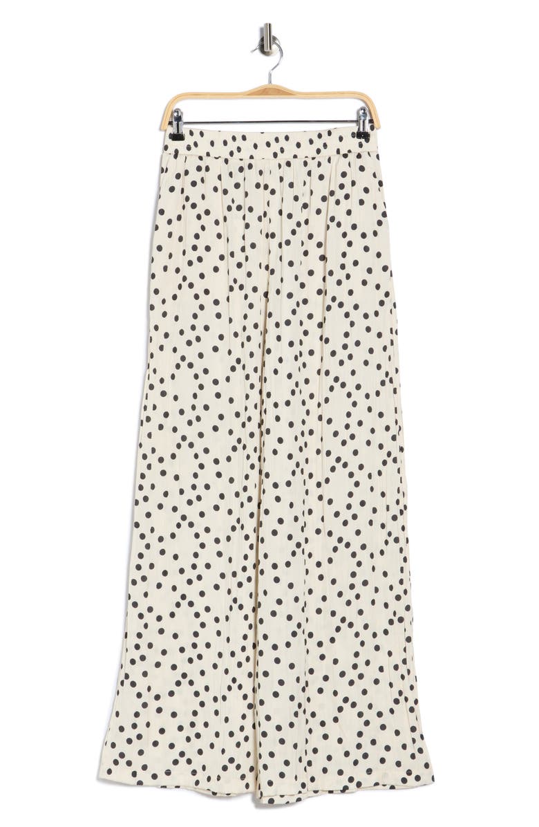 L'AGENCE Lillian Wide Leg Pants, Main, color, Ecru/ Black Polka Dot