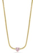 SPHERA MILANO Cubic Zirconia Heart Snake Chain Necklace