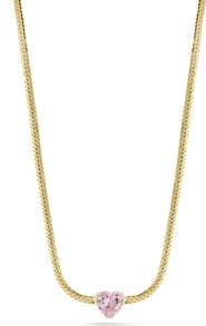 SPHERA MILANO Cubic Zirconia Heart Snake Chain Necklace