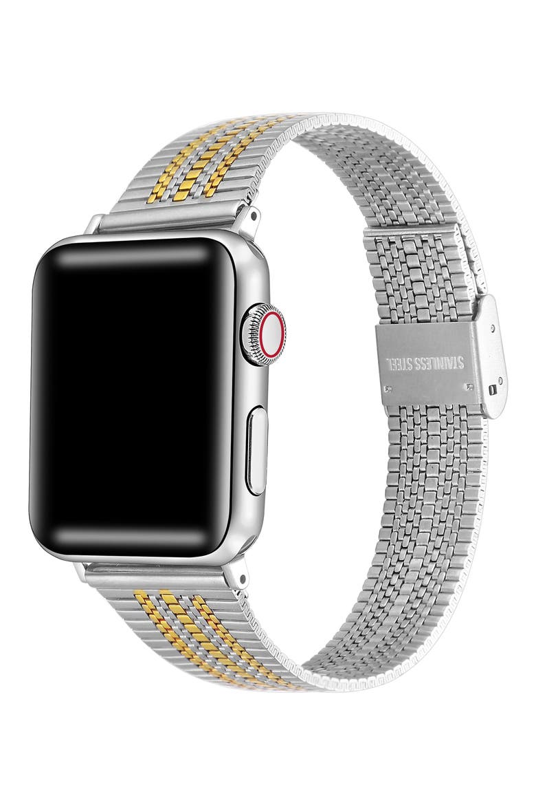 Eliza Stainless Steel Apple Watch® Watchband, Alternate, color, SILVER/ GOLD