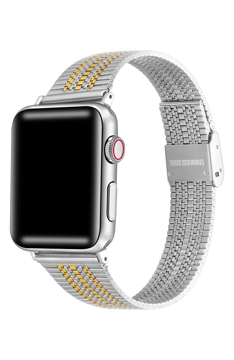 Posh Tech Eliza Stainless Steel Apple Watch<sup>®</sup> Watchband, Alternate, color, Silver/ Gold