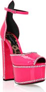 PHILIPP PLEIN Patent Leather Platform Sandals Hi-Heels Women