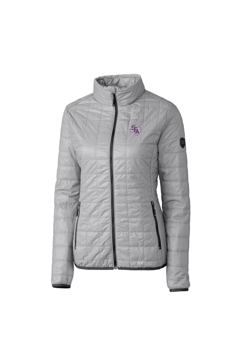 Cutter & Buck Women's Cutter & Buck Gray Stephen F Austin Lumberjacks Rainier Eco Insulated Puffer Full-Zip Jacket, Alternate, color,