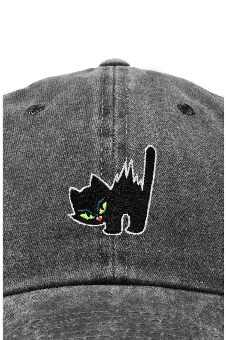 Blink Black Cat Dad Cap, Alternate, color, Washed Black