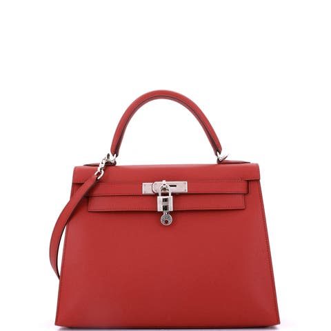 Kelly Handbag Red Epsom with Palladium Hardware 28