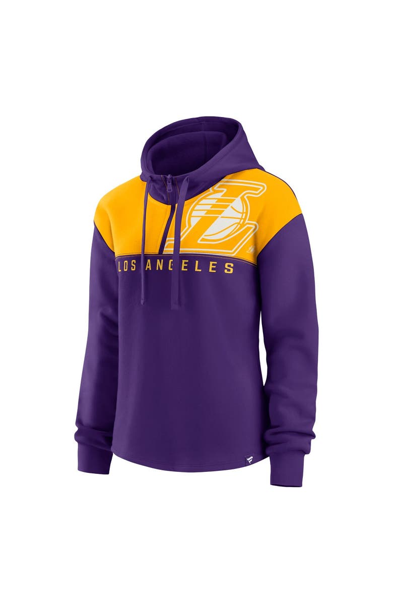 FANATICS Women's Fanatics Branded Purple Los Angeles Lakers Overslide Quarter-Zip Fleece Hoodie, Alternate, color, Purple