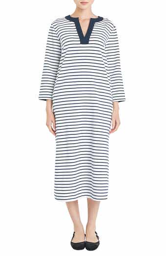 Stripe Cotton Jersey Shift Dress