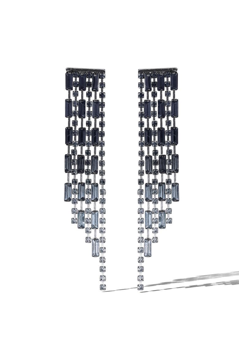 Tiered Crystal Fringe Earrings, Main, color, Gold
