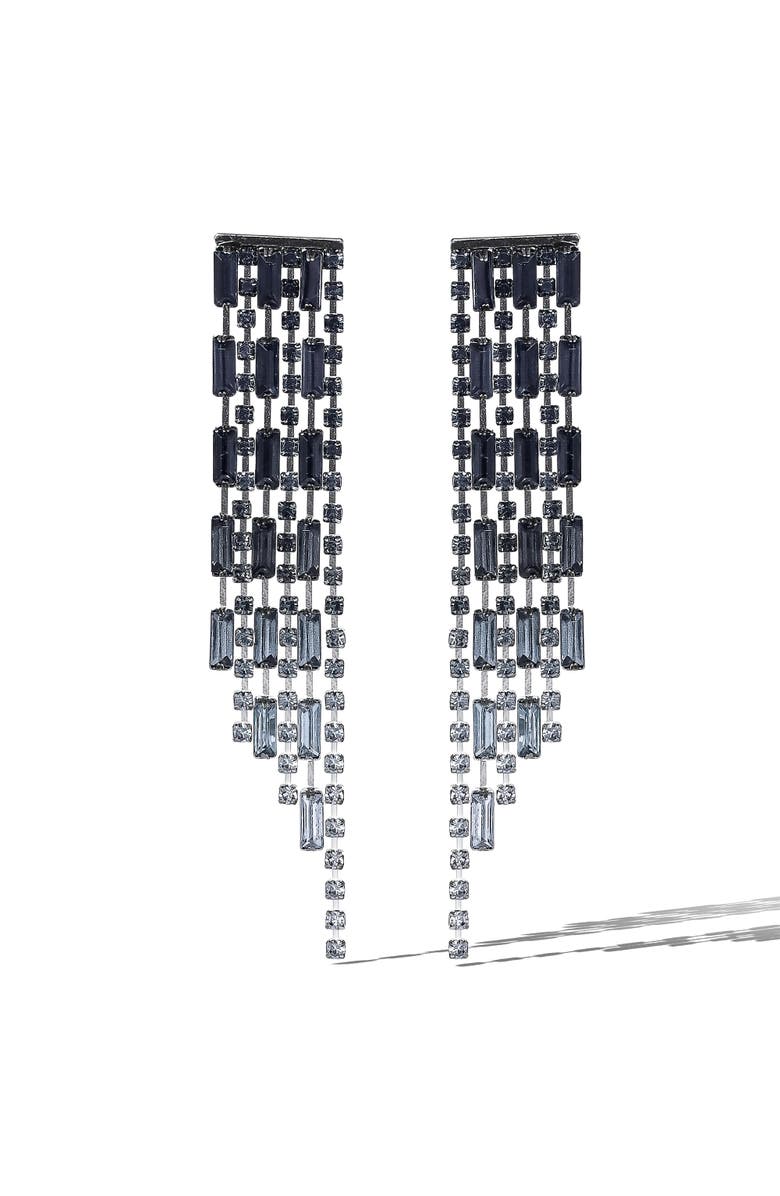 Jessica Simpson Tiered Crystal Fringe Earrings, Main, color, Gold