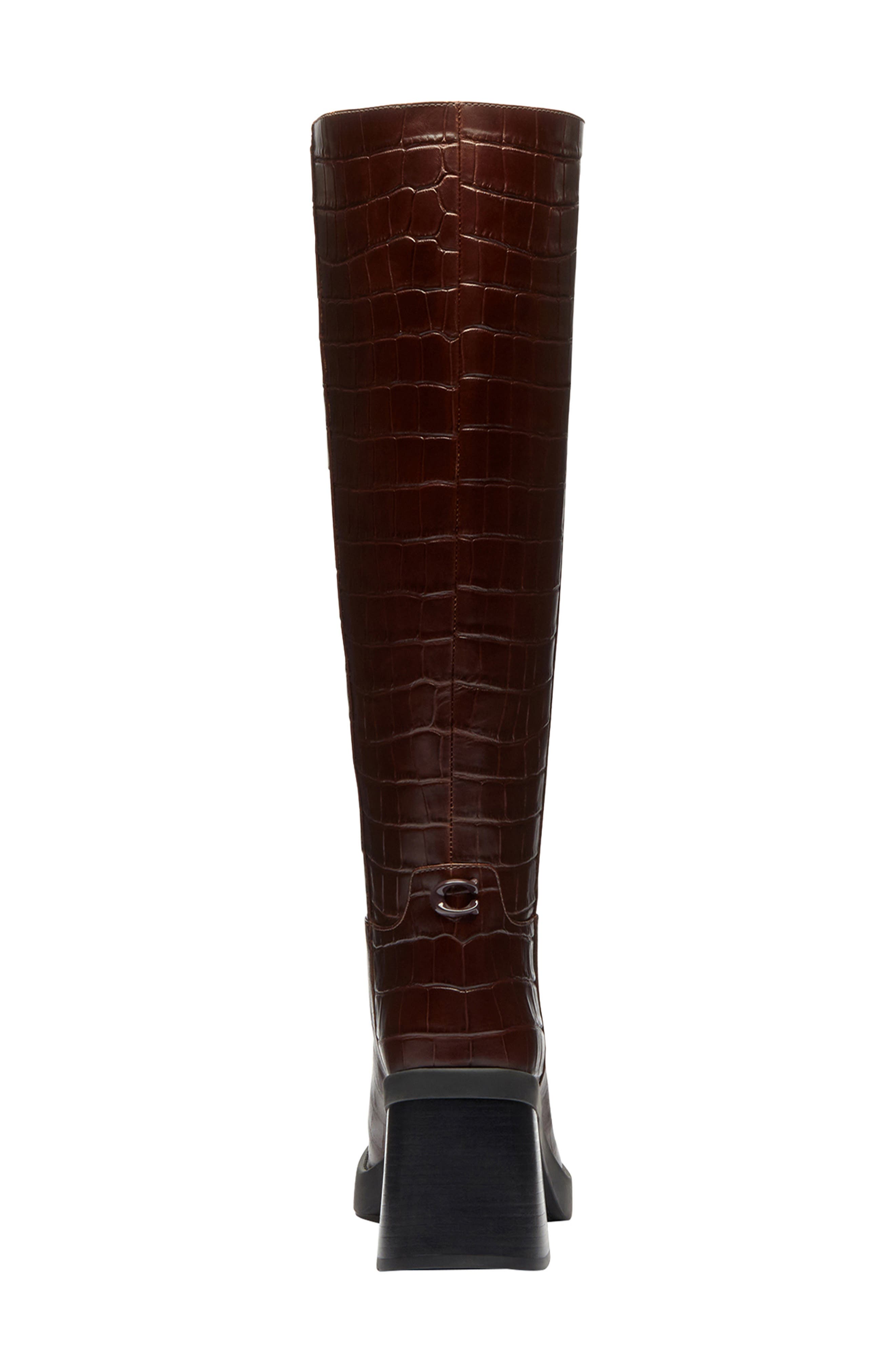 COACH Sculpted C Knee High Boot, Alternate, color, Maple