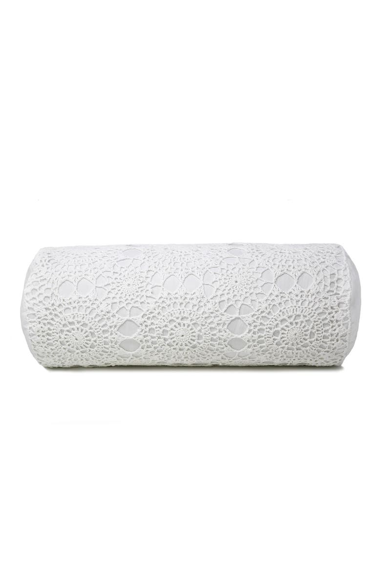 Decorative Crochet Accent Pillow, Main, color, WHITE