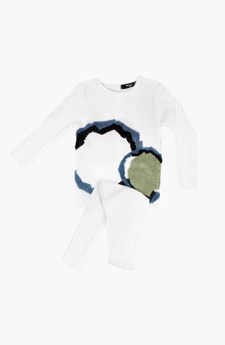 NoggiWear Geometric Circle Loungewear Set, Main, color, White / Multi