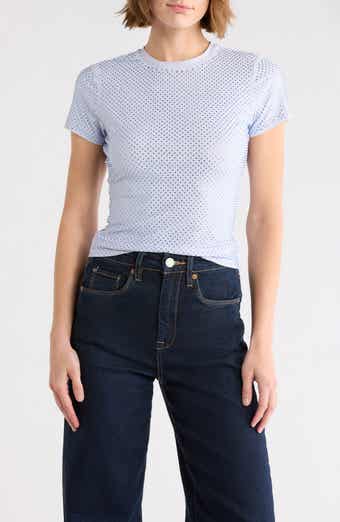 Good American Crystal Embellished Crop T-Shirt