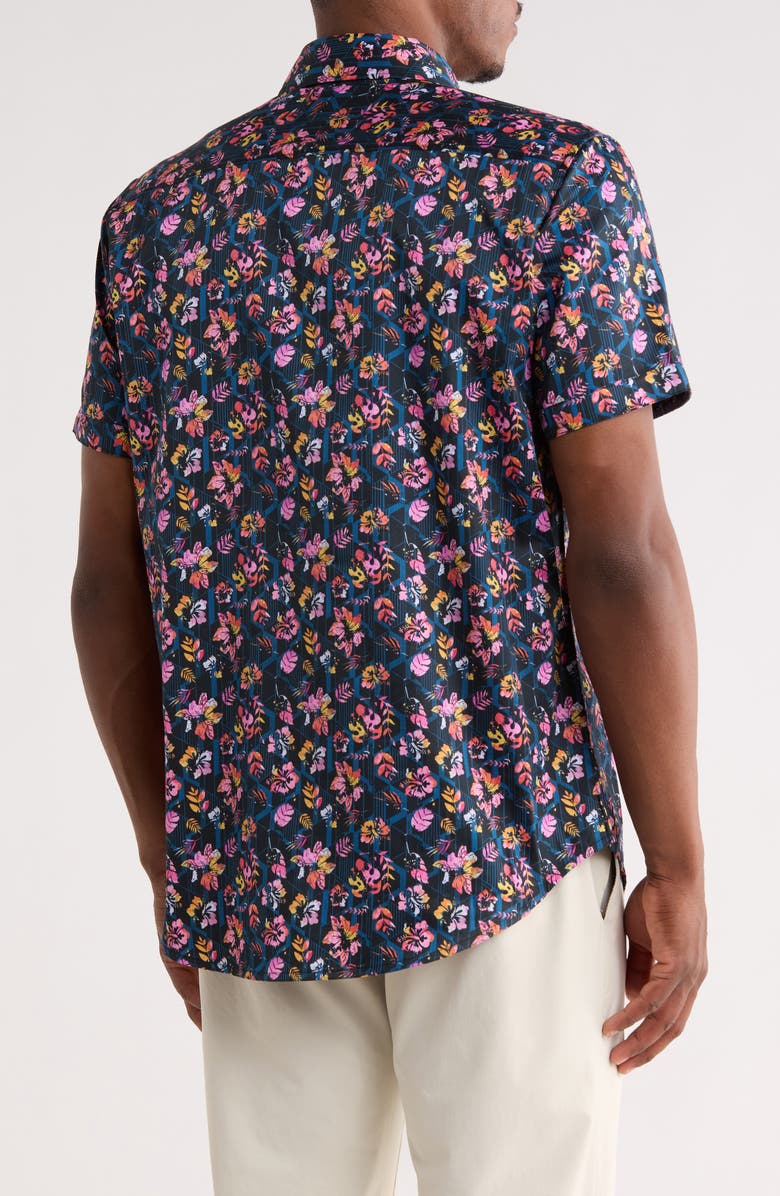 Robert Graham Apsley Short Sleeve Button-Up Shirt, Alternate, color, Blue Multi