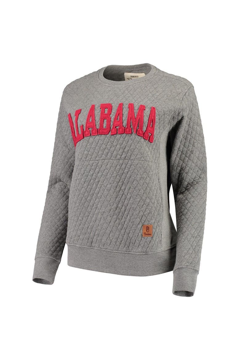 Women's Pressbox Heather Charcoal Alabama Crimson Tide Moose Quilted Pullover Sweatshirt, Alternate, color, Heather Gray