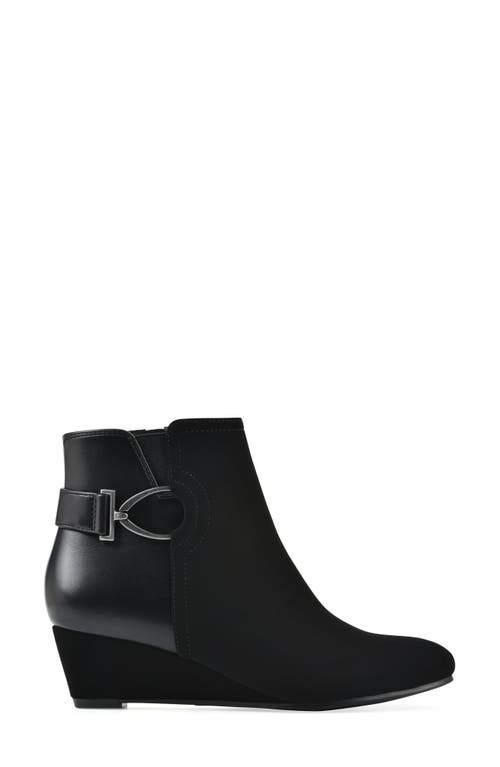 White Mountain Footwear Chaise Wedge Bootie In Black