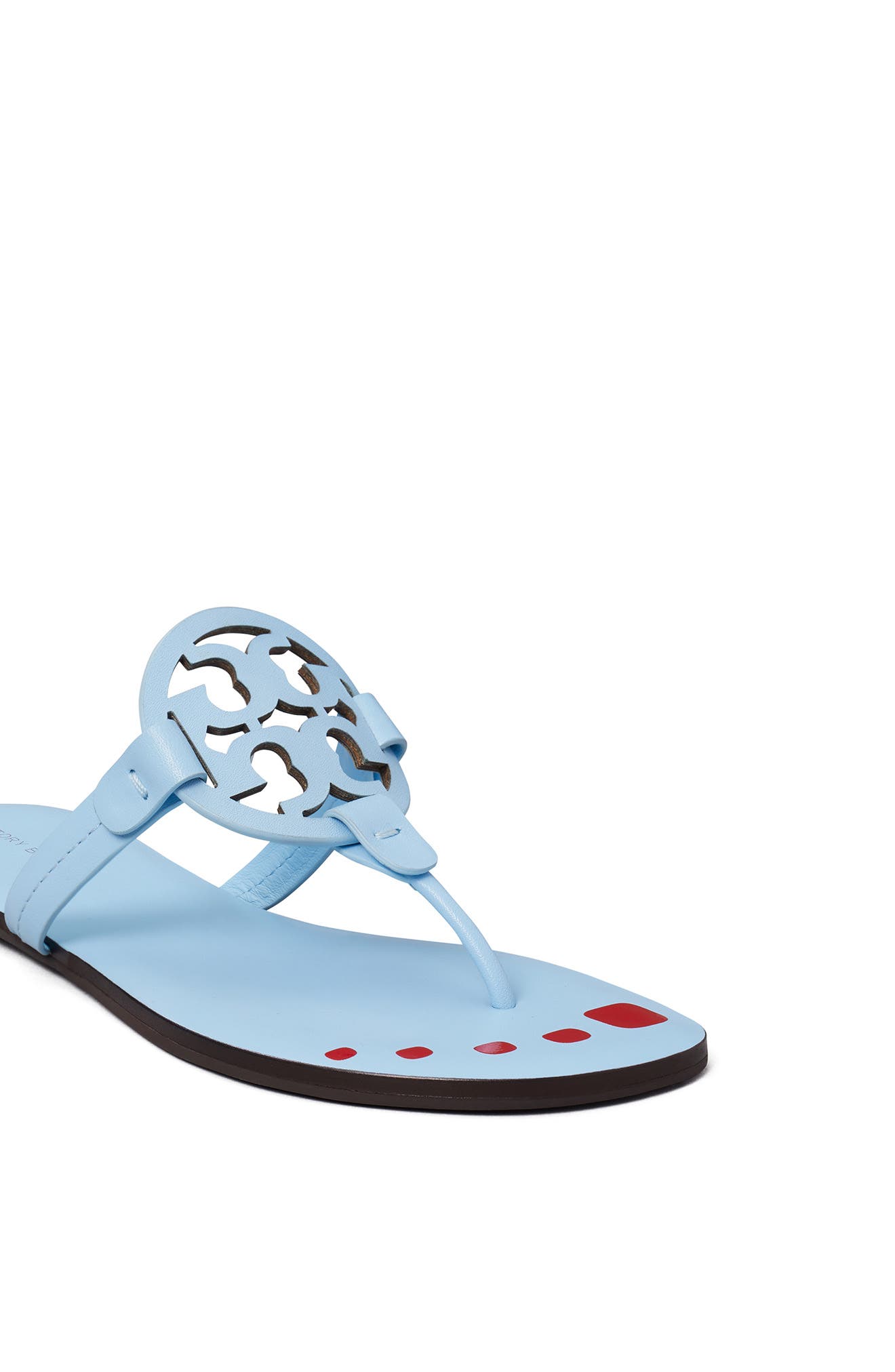 Tory Burch Miller Nail Polish Thong Slide Sandal, Alternate, color, Pale Blue