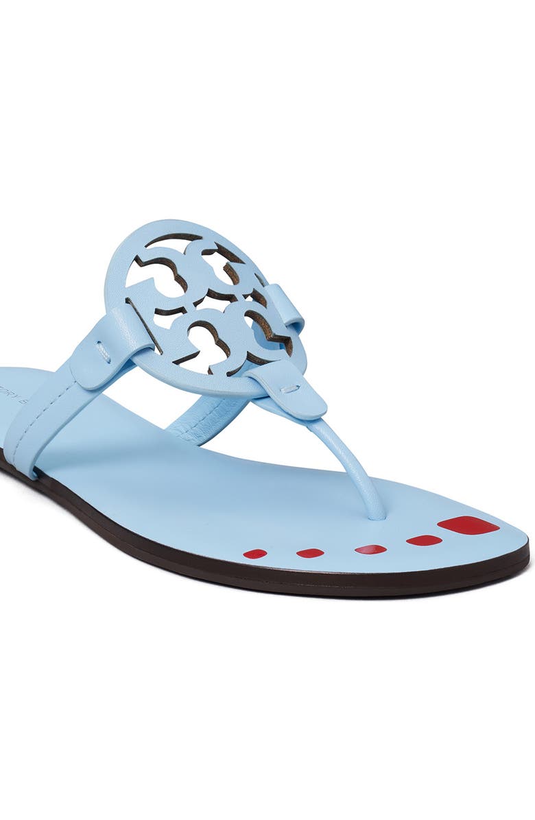 Tory Burch Miller Nail Polish Thong Slide Sandal, Alternate, color, Pale Blue