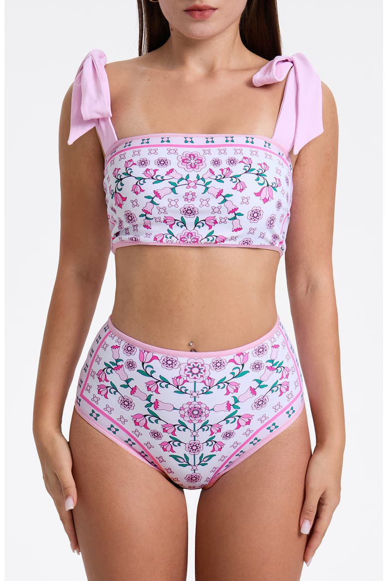 Pink Blossom Reversible Two-Piece Swimsuit, Main, color, Pink