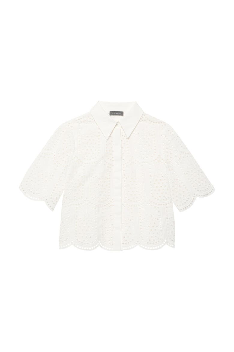 Cotton Broderie Shirt, Alternate, color, Ivory