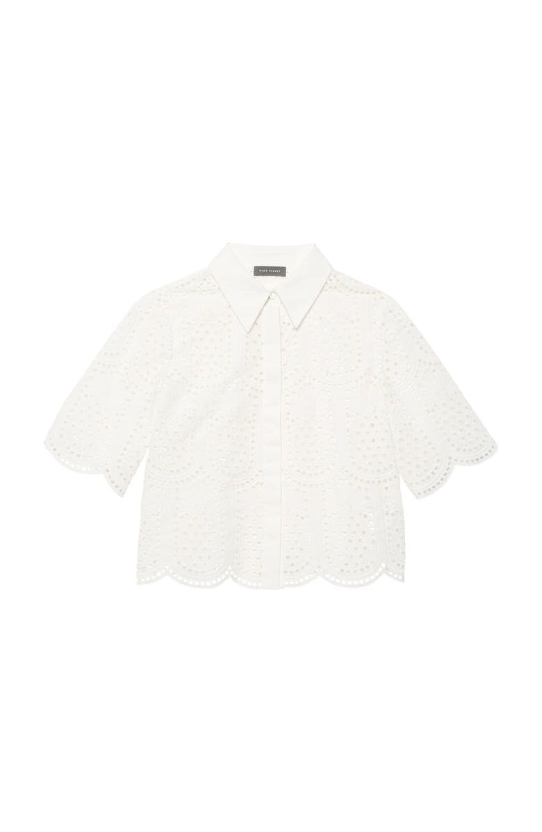 MINT VELVET Cotton Broderie Shirt, Alternate, color, Ivory