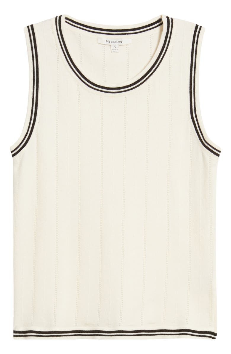 ZOE AND CLAIRE Pointelle Sweater Vest, Alternate, color, 