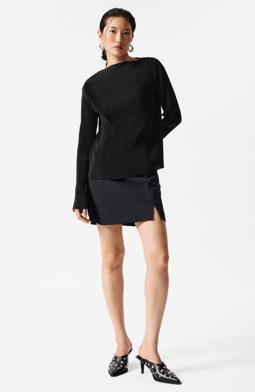 & Other Stories Pleated Top In Black