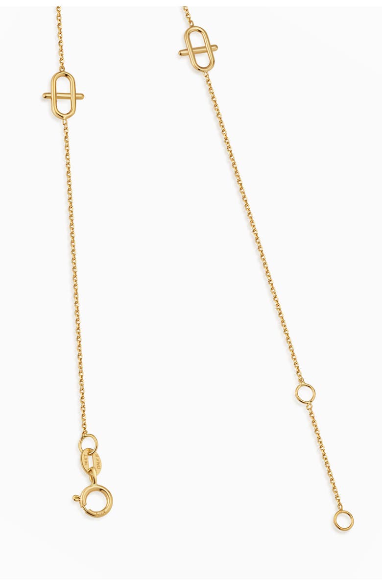 Oradina 14K Gold Harmony Station Anklet, Alternate, color, Yellow Gold