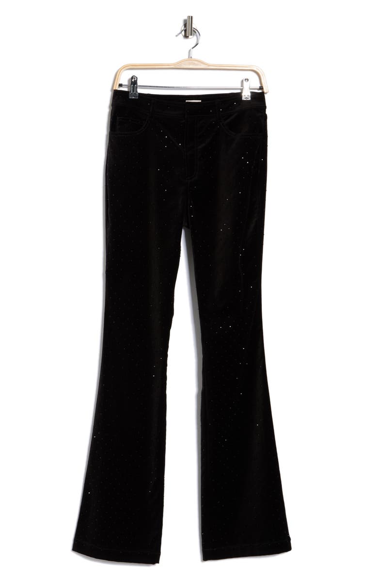 Cinq à Sept Ditsy Shailene Sequined Velvet Pants, Alternate, color, Black