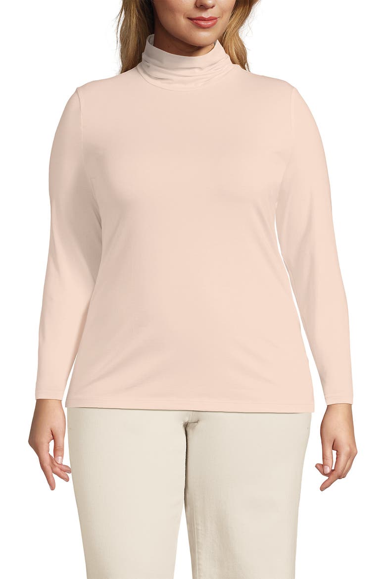 Lightweight Jersey Long Sleeve Turtleneck, Main, color, Pink Opal