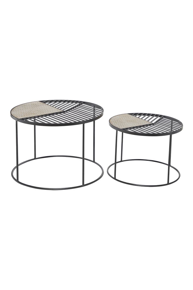 Studio Barbell Set Rack GINGER BIRCH STUDIO WILLOW ROW Set of 2 Black Metal Contemporary Accent ...