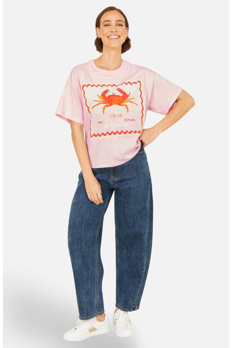 Crab Vacation Print T-Shirt, Alternate, color, Pink
