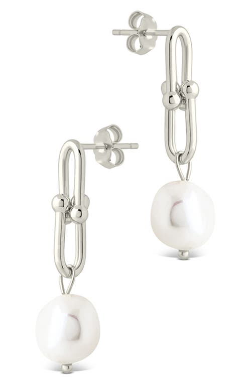 Sterling Forever Ellery Mother-of-pearl Drop Earrings In Silver