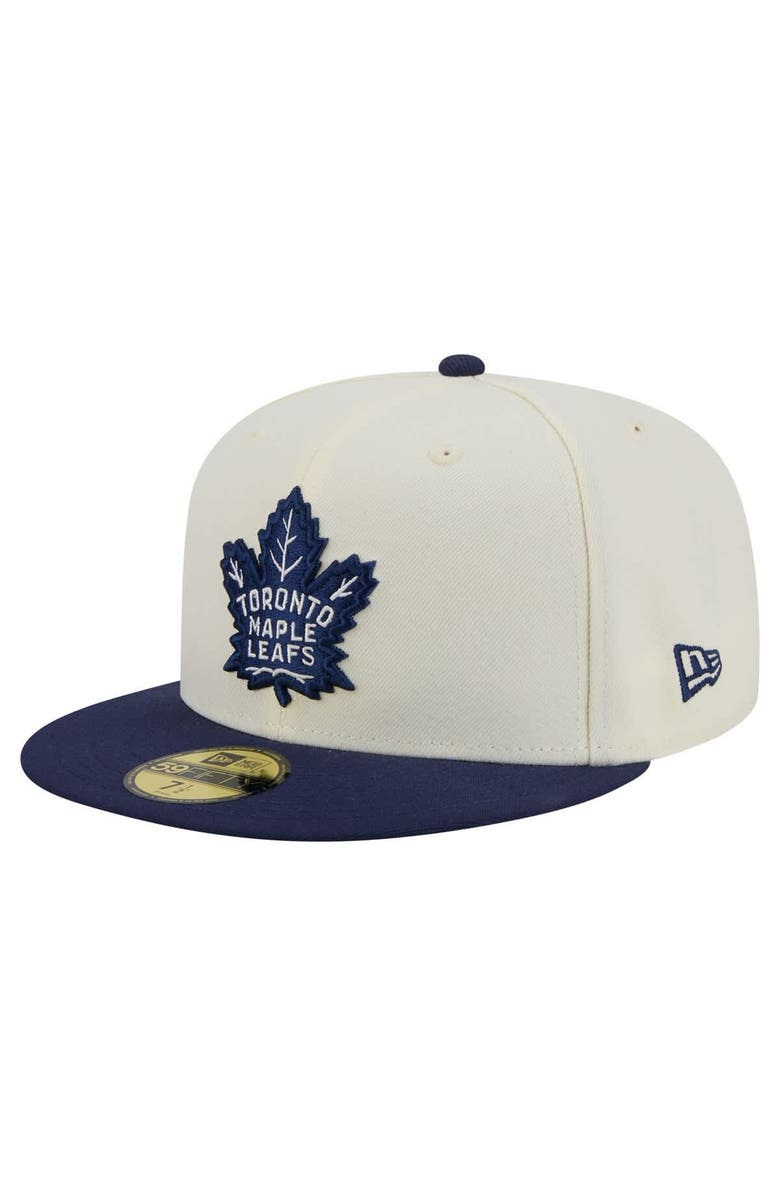 New Era Men's New Era  White Toronto Maple Leafs Chrome Two-Toned 59FIFTY Fitted Hat, Alternate, color, 