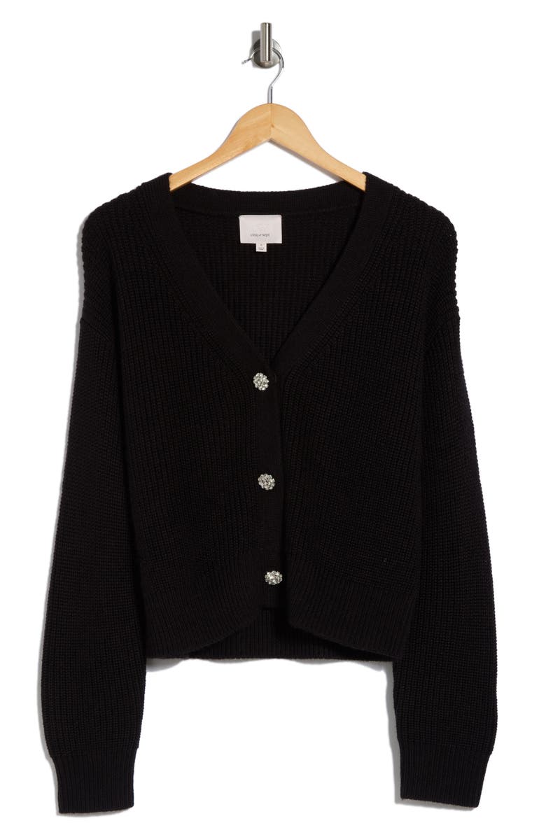 Cinq à Sept Palmer Rhinestone Button Cardigan, Alternate, color,