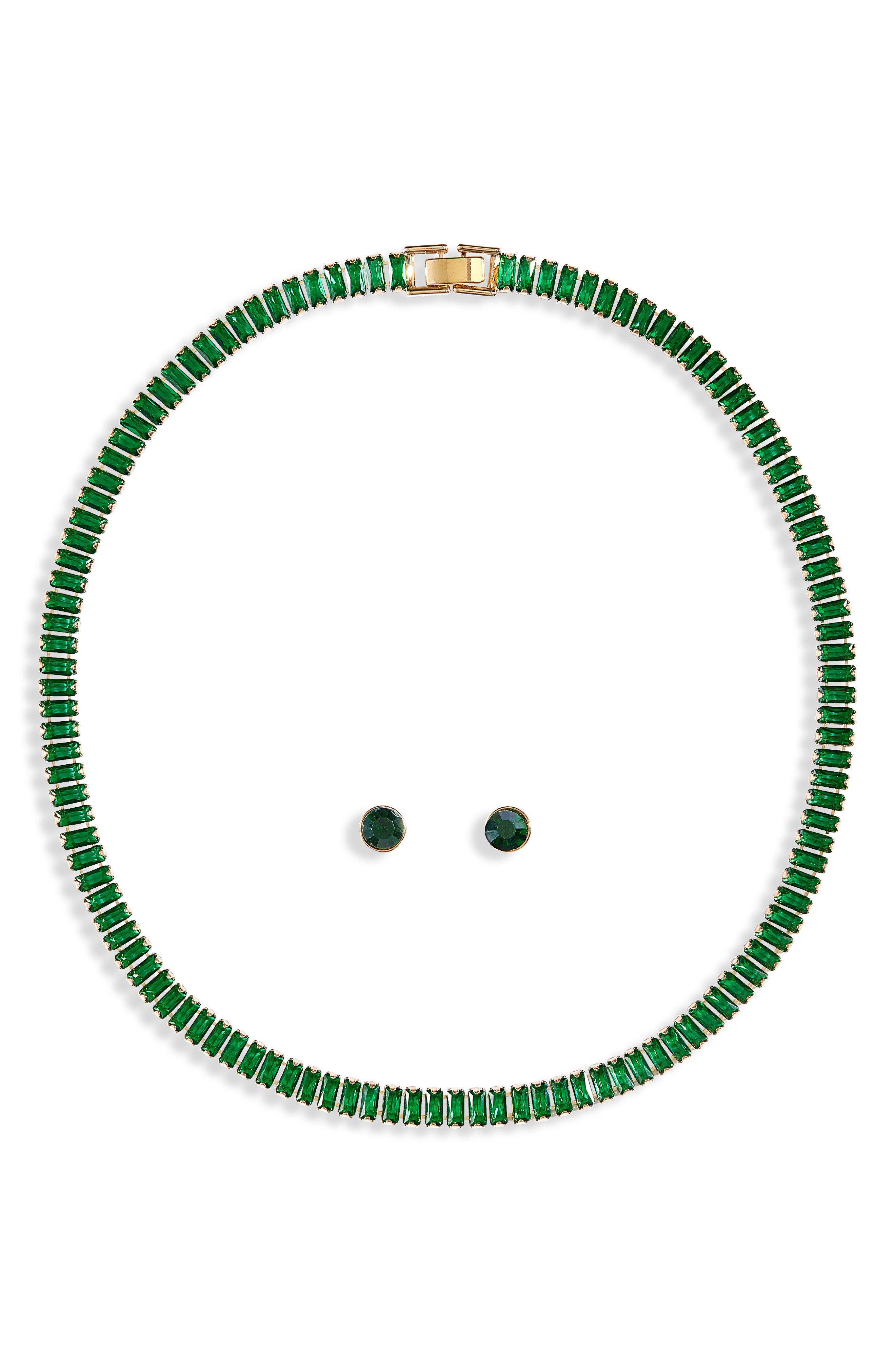 Tasha Tennis Necklace & Stud Earrings Set