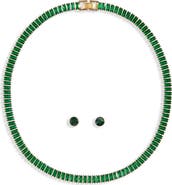 Tasha Tennis Necklace & Stud Earrings Set