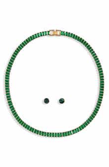 Tasha Tennis Necklace & Stud Earrings Set