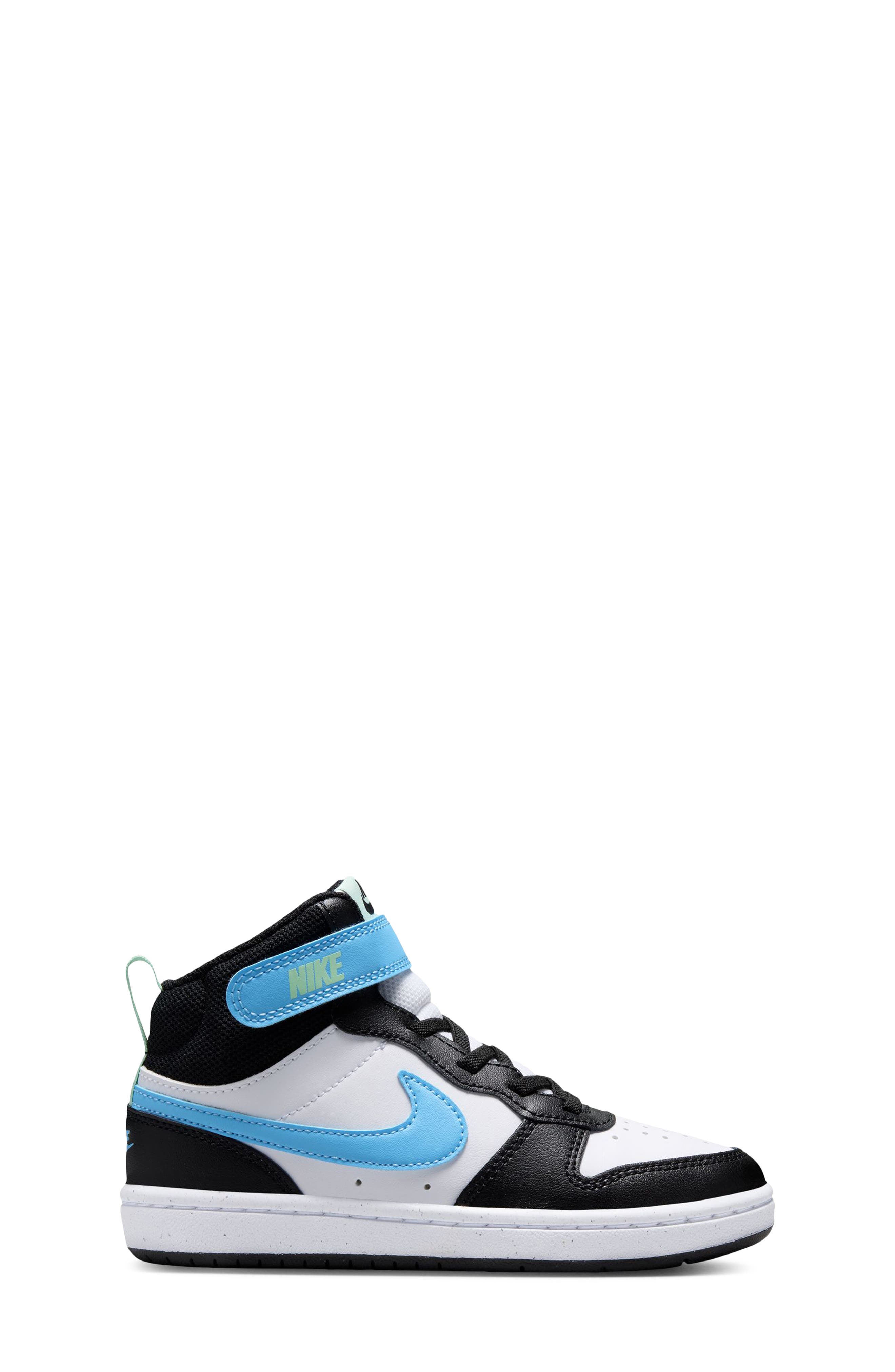 Kids' Court Borough Mid 2 Basketball Shoe, Alternate, color, WHITE/ BLACK/ FOOTBALL BLUE