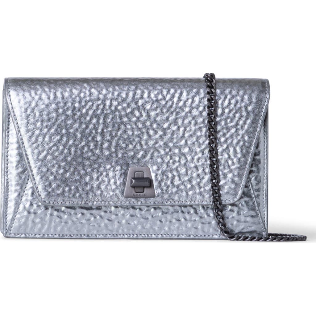 Akris Anouk Metallic Leather Envelope Wallet on a Chain