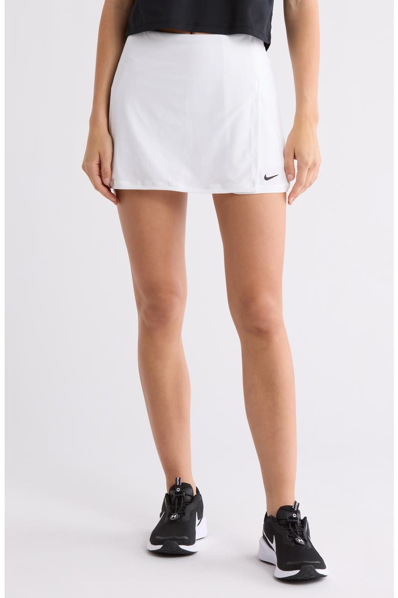 Victory Dri-FIT Straight Tennis Skort, Main, color, 100 100 WHITE/BLACK