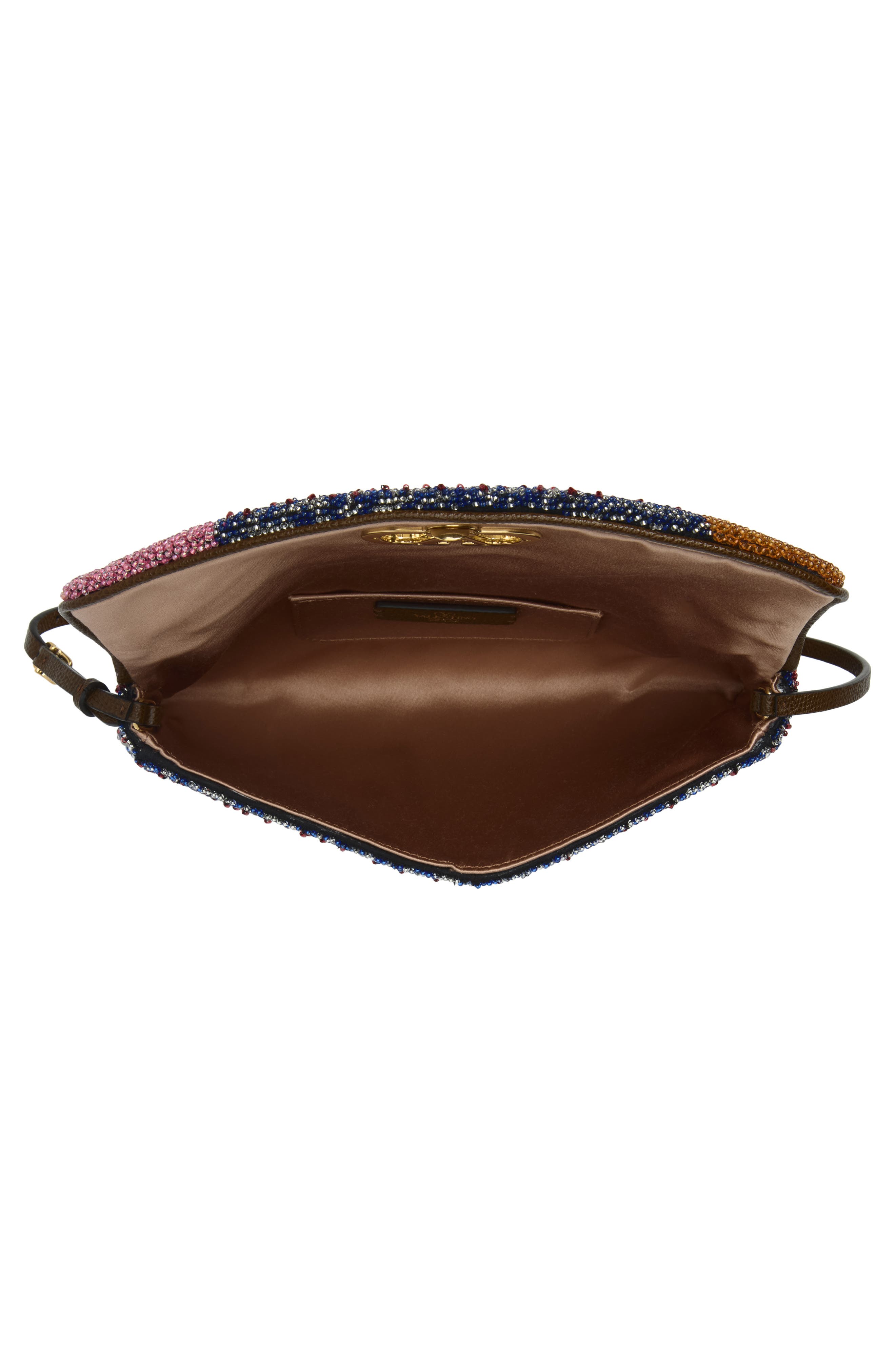 Small Devain Beaded Silk Shoulder Bag, Alternate, color, BROWN MULTI