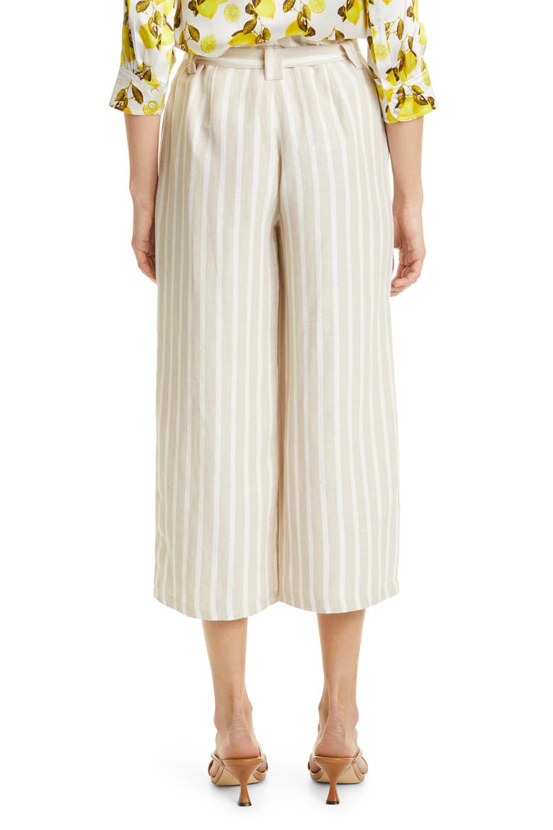 Samira Crop Wide Leg Linen Blend Pants, Alternate, color, BISQUE/IVORY