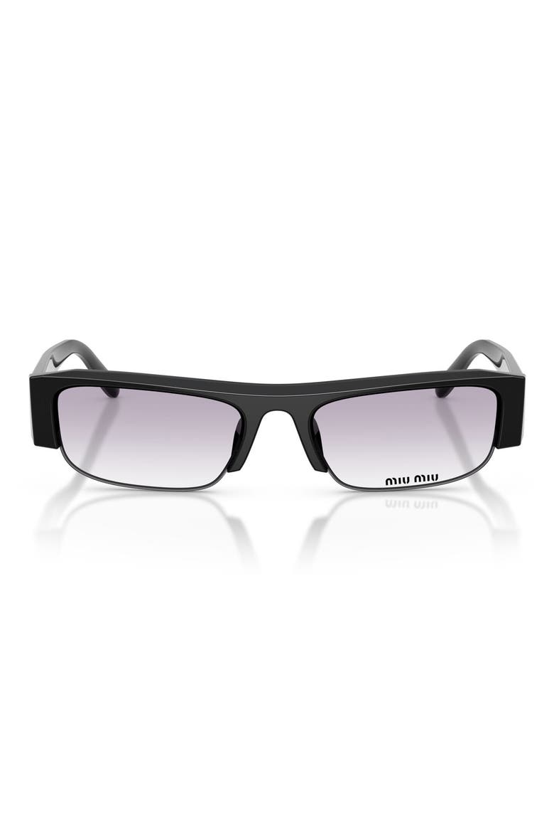 54mm Rectangular Sunglasses, Main, color, BLACK / CLEAR GRADIENT GREY