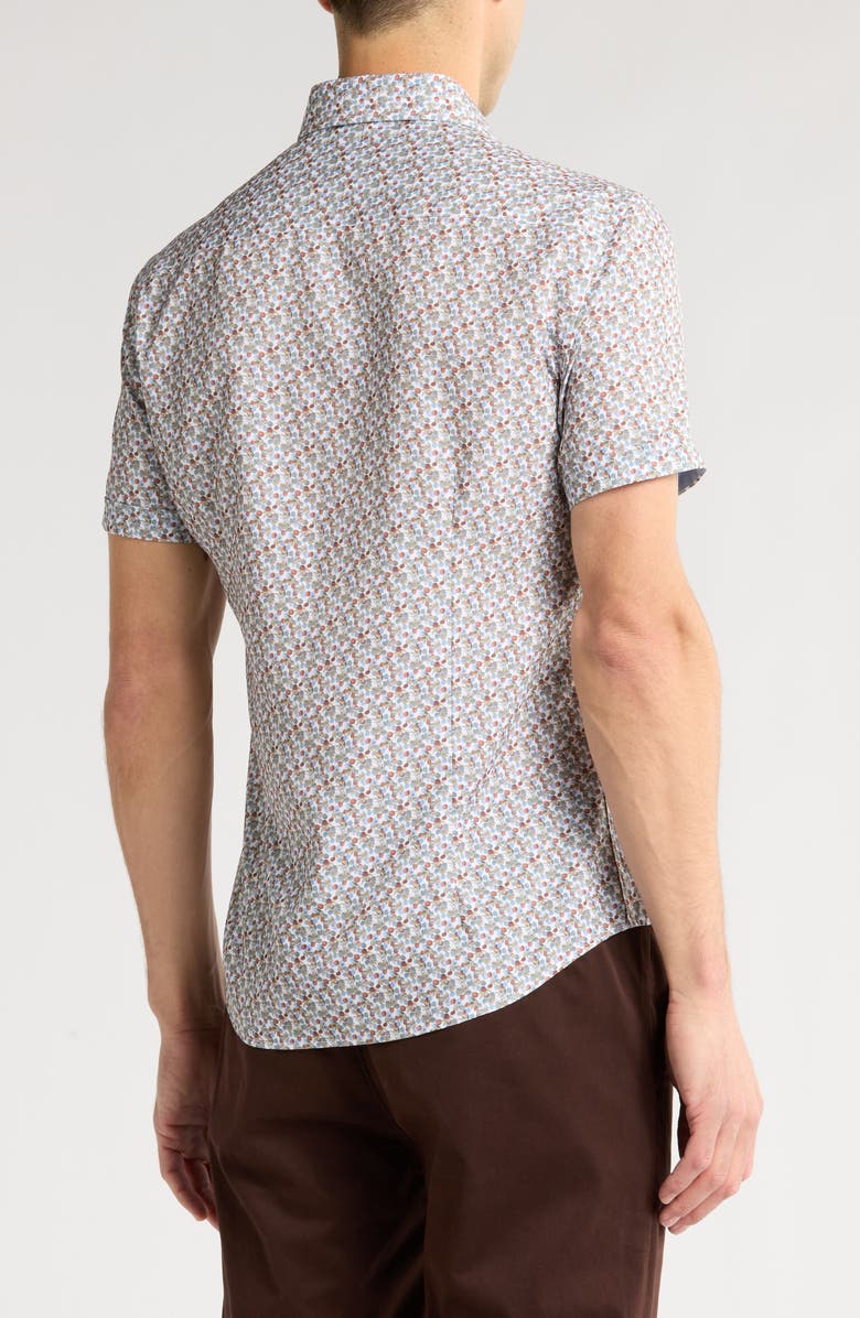 SOUL OF LONDON Short Sleeve Stretch Button-Up Sport Shirt, Alternate, color, Blue/ Green/ White Multi