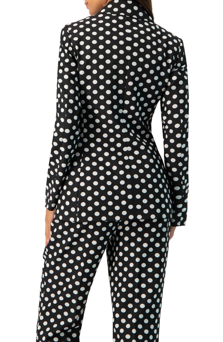IVONNE Double-Breasted Polka Dot Blazer, Alternate, color, Black